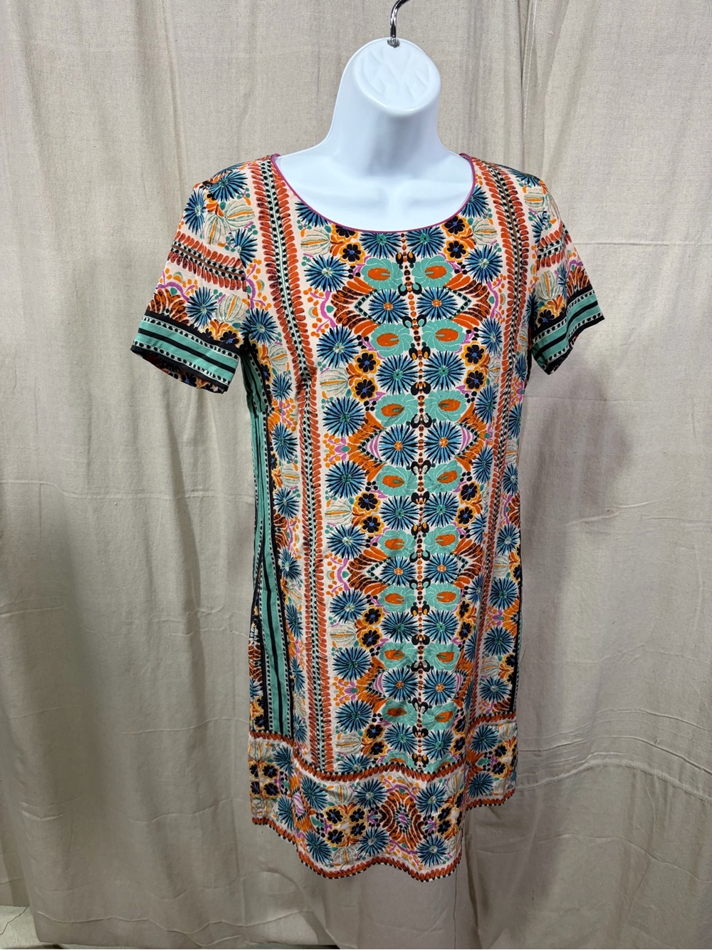 Kachel Silk Shift Print Dress